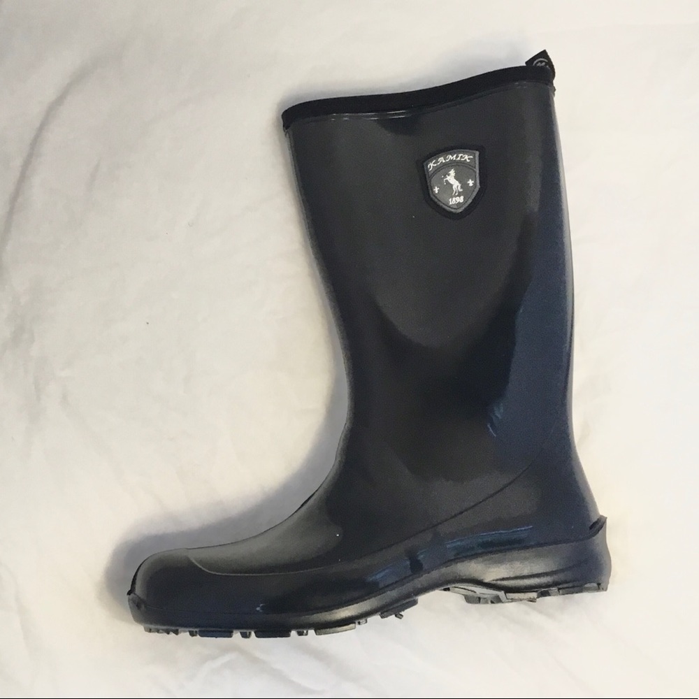 Kamik 1898 MID‎ CALF  BLACK RAIN BOOTS SIZE 8